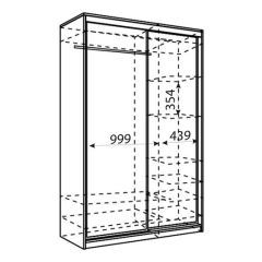 Шкаф-купе Рене 1500 вариант 7 (Тройной ЛДСП/Тройной ЛДСП) | фото 2